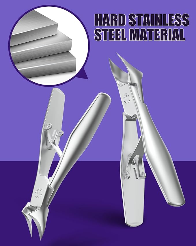 SZQHT Toenail Clippers for Thick & Ingrown Toenails, Heavy-Duty Nail Clippers for Seniors, Men & Women, Ultra-Wide Jaw Toe Nail Clippers, Pedicure Tools for Feet, Stainless Steel Nail Cutter