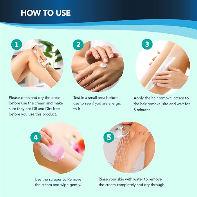 Hair Removal Cream: Hair Remover for Women and Men - Sensitive Intimate Hair Removal - Painless Depilatory Cream - Private Areas Pubic Areas Bikini Body Legs Arms Underarms - All Skin Types - 120g