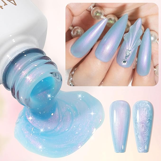 Artdone Sheer Gel Nail Polish Set Jelly UV Gel 6 Colors Translucent Milky White Pink Nude Brown Colors Nail Polish For All Seasons