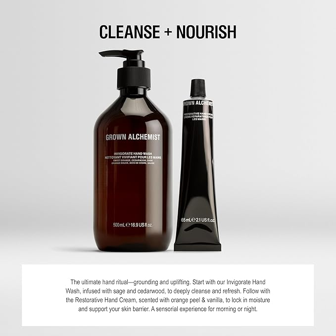 Grown Alchemist Restorative Hand Cream. Vanilla and Orange Peel. Non-Greasy Moisturizer to Soothe & Soften Hands, 10.1 Ounce (300 mL)