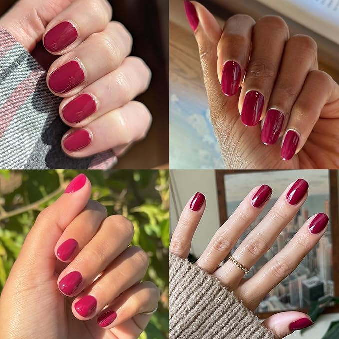 Olive & June Quick Dry Nail Polish | Instant, Fast-Drying, Smudgeproof Color | 15-free, Vegan, Cruelty-Free Formula | Lasts up to 5 Days | Salon-Quality Manicure, Pedicure at Home | Mulberry | Maroon