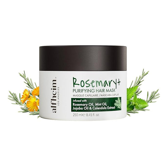 ALFHEIM Rosemary+ Purifying Hair Mask – Deep Hydrating & Balancing Treatment for Oily & Fine Hair with Rosemary, Peppermint & Jojoba Oils – Strengthens, Smooths & Refreshes – Sulfate Free – 8.45 oz