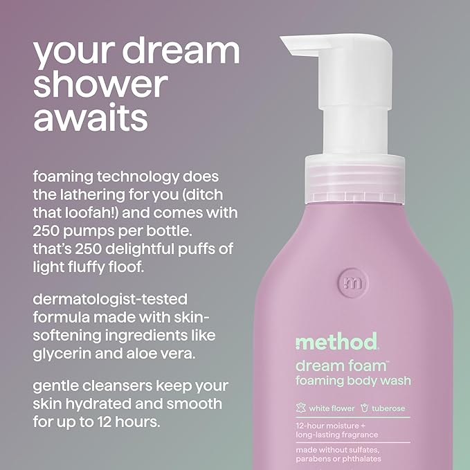 Method Dream Foam, Foaming Body Wash, White Flower + Tuberose, 13.5 oz