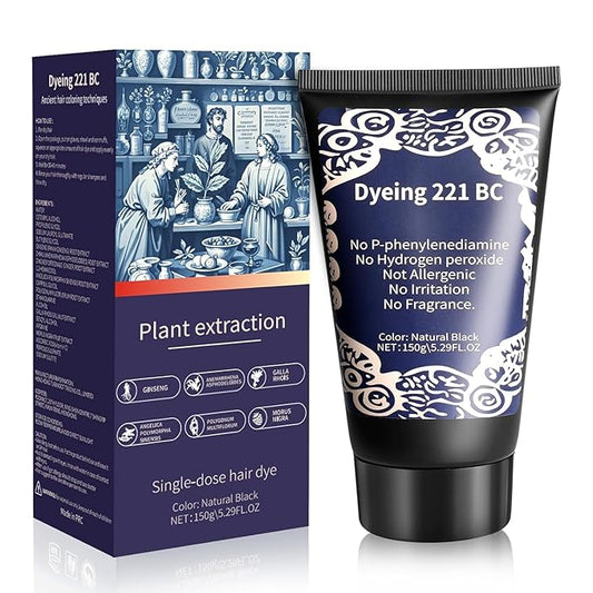 Black Hair Color Ammonia Free/PPD Free/Hydrogen Peroxide Free, Natural Herbal Black Hair Dye for Women Men Gray Hair Coverage, Champu para canas