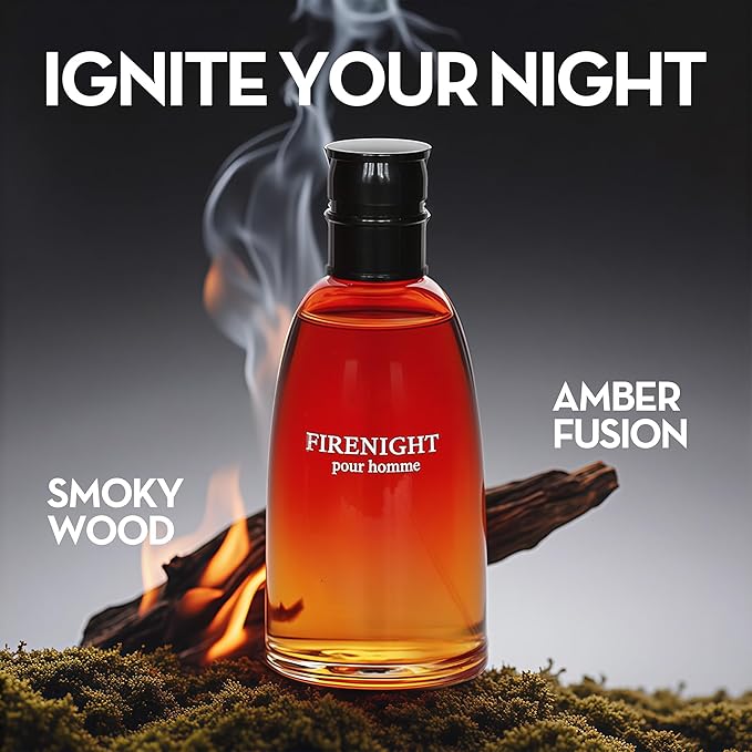 3Pack Men Cologne Fire Series Eau De Parfume Spray with Woody Floral & Fruity Scent Perfume Gift Set Day to Night Luxury Fragrances