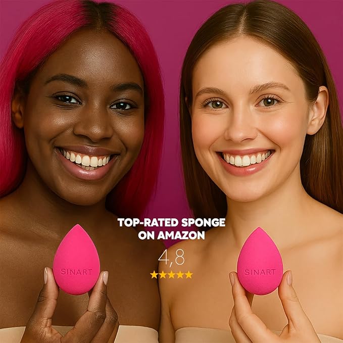 PROsponge | Makeup Sponge for Liquid Beauty Makeup. Premium Latex-Free foam. Foundation, Cream & Powder Blender. Saves Fondation & Streak Free Blending. (PINK)