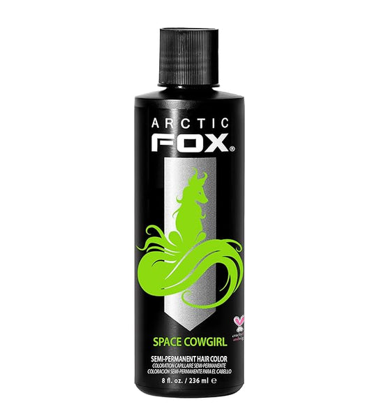 Arctic Fox Semi-Permanent Hair Dye, Vegan & Cruelty-Free, Ammonia-Free, Conditioning, Vibrant Green Hair Color, Space Cowgirl, For Pre-Lightened Hair, 8 Fl Oz