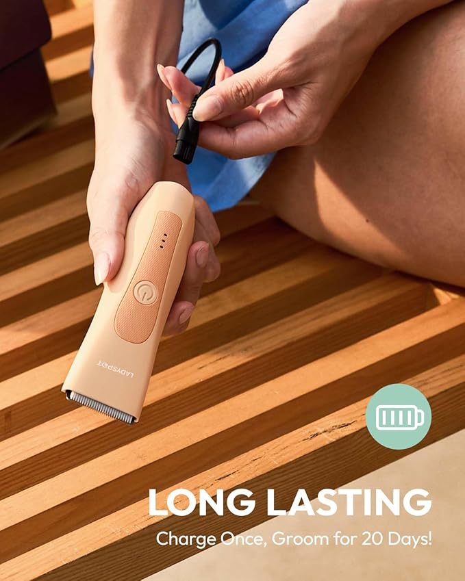 MANSPOT LADYSPOT™ Finishing Trimmers, Electric Shaver for Women, Hair Trimmer for Womens, Shaving & Grooming Sets Kit with 3 Guard and Replaceable Ceramic Blade Heads, Waterproof Wet/Dry(Orange)