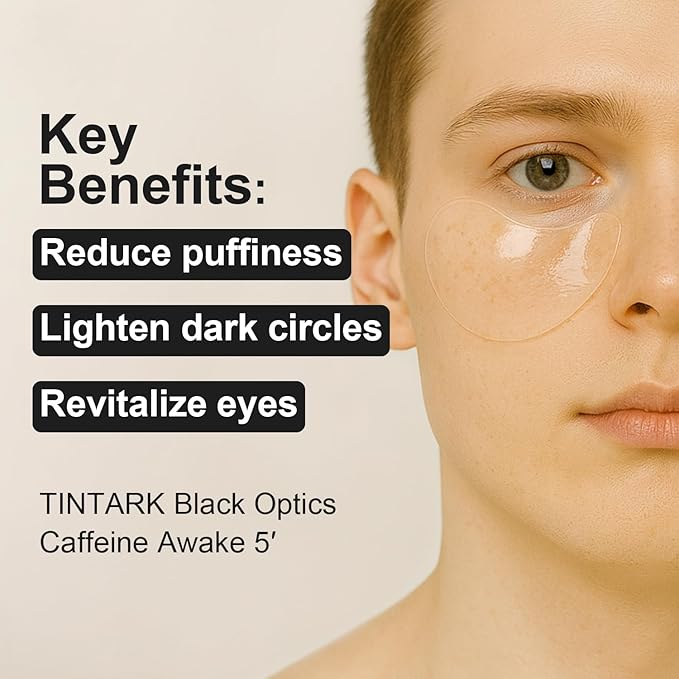 Black Optics Hydrogel Eye Patches 28 Pairs, 5-Min Revitalizing Eye Masks with Caffeine Peptides Black Truffle, Reduce Puffy Eyes Dark Circles & Wrinkles, Luxury Spa Gifts for Men & Women