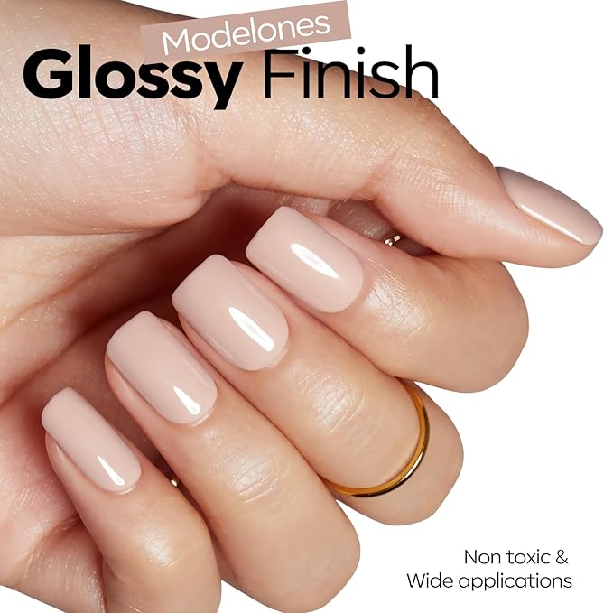 modelones Nude Gel Nail Polish Ivory Elegant Color Gel Polish Soak Off LED Nail Lamp Manicure Salon 15 ML