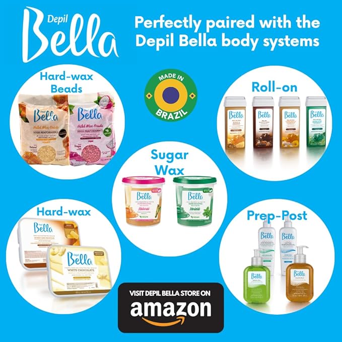 DEPIL BELLA Hard Wax Beads Honey 2.2 lbs for Hair Removal | Professional Hair Removal Wax Beads | All Skin and Hair Types | Natural Ingredients