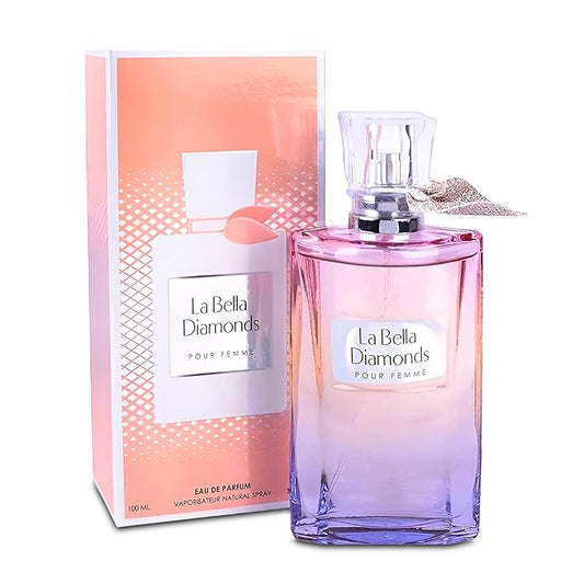La Bella Diamond Women's Perfume, Gift for Her, Fragrance Gift for Women, Eau De Parfum Spray, Floral & Sweet Scent Beautiful Bottle 100ML for Work Days(3 Pack)