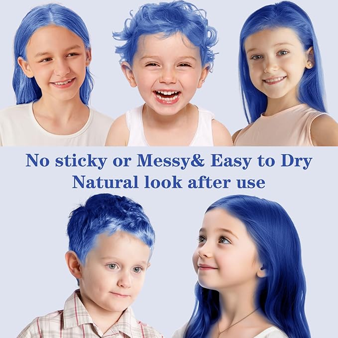 Blue Hair Color Wax, Temporary Hair Color Wax, Temporary Hair Dye for Dark Hair, Washable, Kids, Halloween, Cosplay, Party, Girls