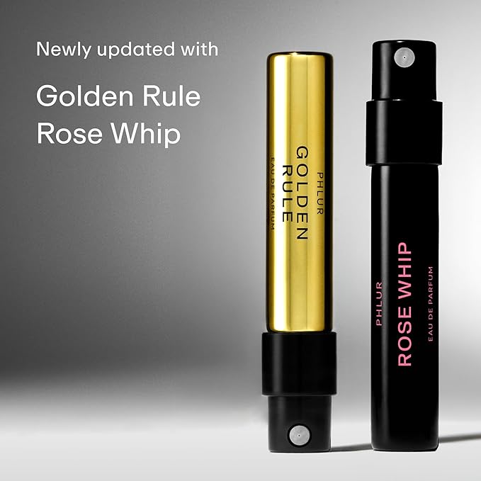 PHLUR Fragrance Discovery Set (2025) - 8pc Perfume Sample Set ft. New Releases Vanilla Skin, Rose Whip & Golden Rule - 2mL Mini Perfume Fine Fragrance Samples (8 x 2mL)