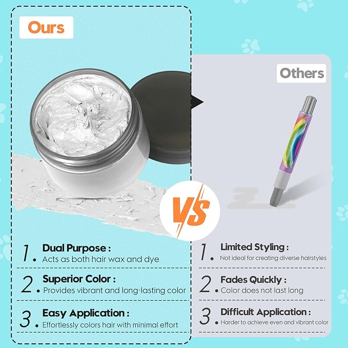 White Hair Color Wax - Temporary & Washable Hair Styling Mud Gel for Men, Women, Kids,For Halloween, Cosplay, Party, Crazy Hair Day & Children's Day