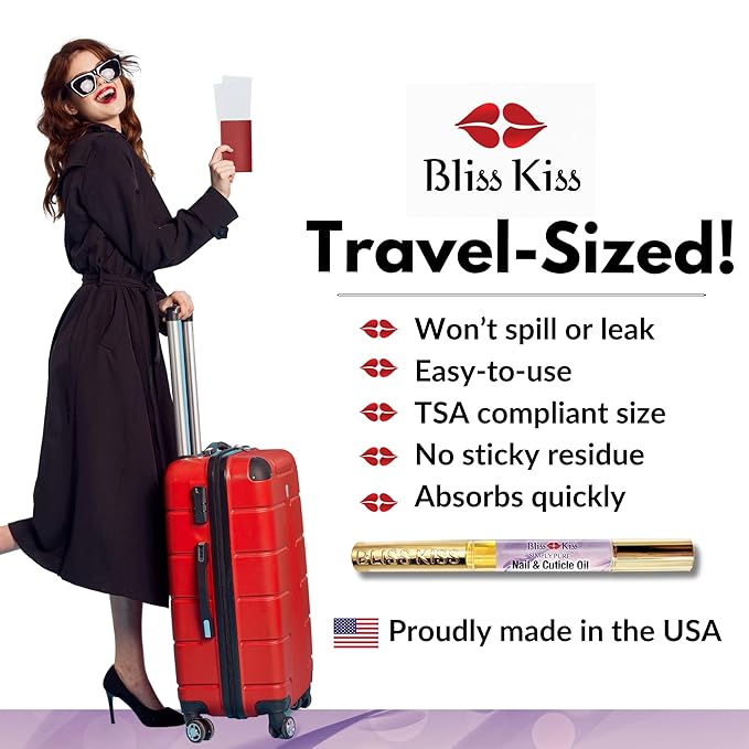 Bliss Kiss | 1 Lavender Vanilla | Nail Oil Cuticle Pen w/Vitamin E & Jojoba⏤Nail Strengthener Nail Growth Serum for Brittle Peeling Breaking Thin Nails