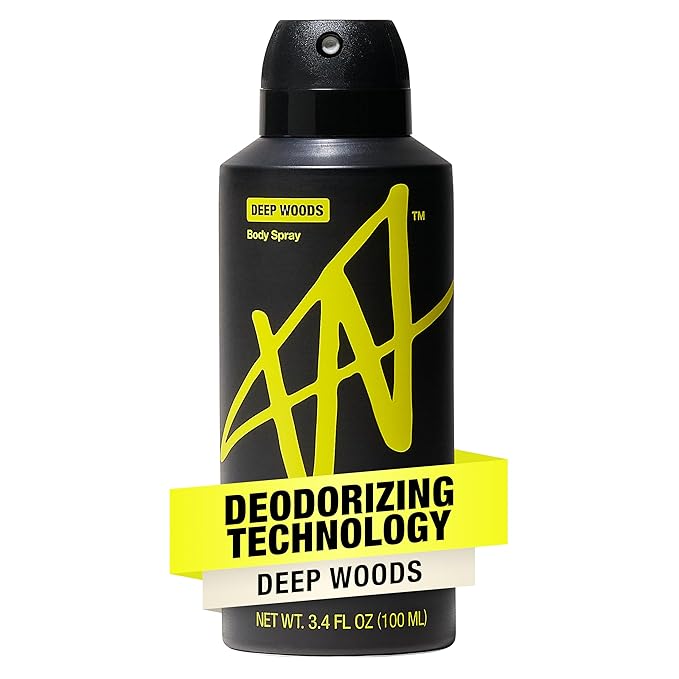 W Jake Paul Deep Woods Body Spray for Men, Odor Blocking Body Deodorant, Long Lasting Protection, 3.4 fl oz