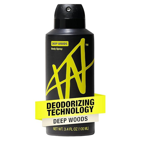 W Jake Paul Deep Woods Body Spray for Men, Odor Blocking Body Deodorant, Long Lasting Protection, 3.4 fl oz