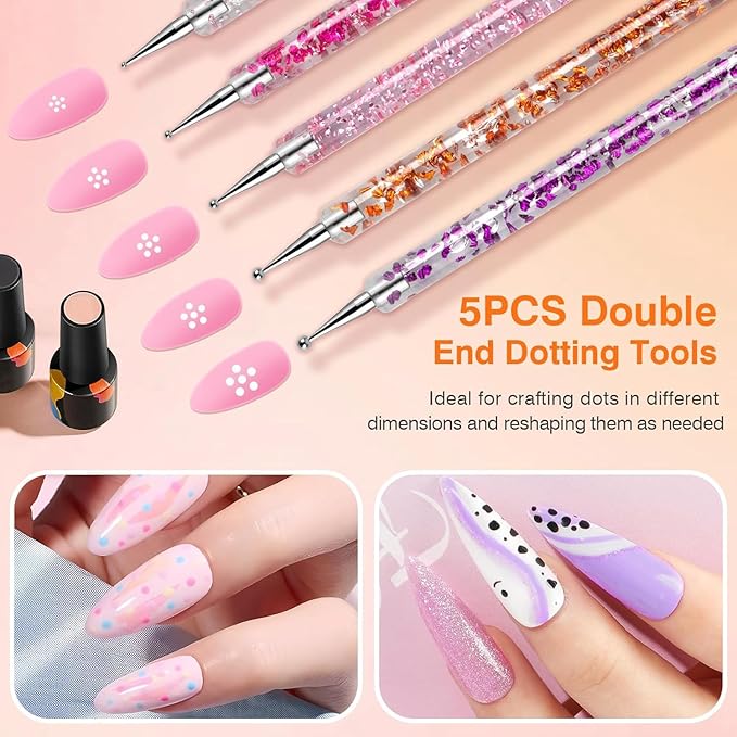 31pcs Nail Art Brushes, Nail Art Design Tools Kit with Liner Brush Dotting Tools Drawing Pens Design Tools Polish Brushes for Women Nails Gel Painting