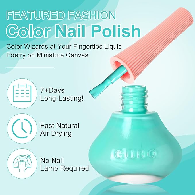 Major Dijit Bright Cyan Quick Dry Regular Nail Polish - Nail Art Lacquer, 0.41 Fl Oz