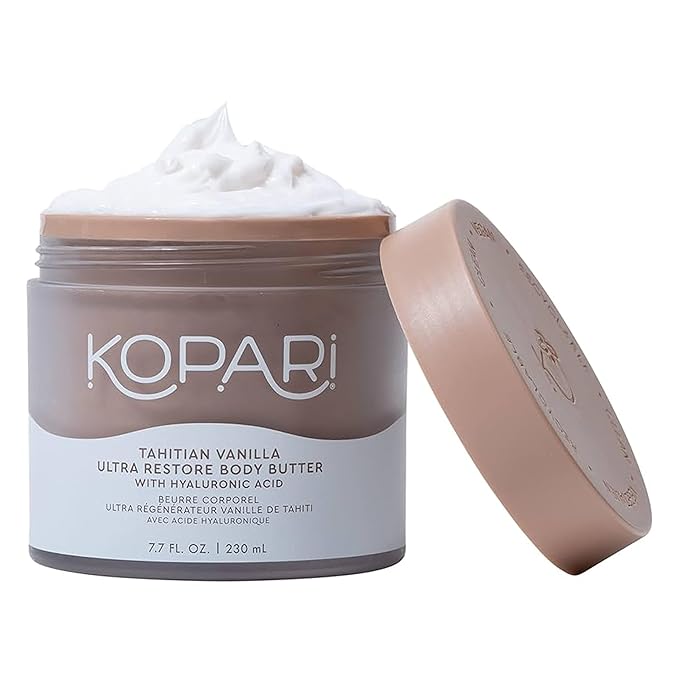 Kopari Ultra Restore Body Butter, Whipped Lightweight Formula, Hyaluronic Acid & Mango Butter, Deep Long-Lasting Moisture, Tahitian Vanilla 7.7 oz