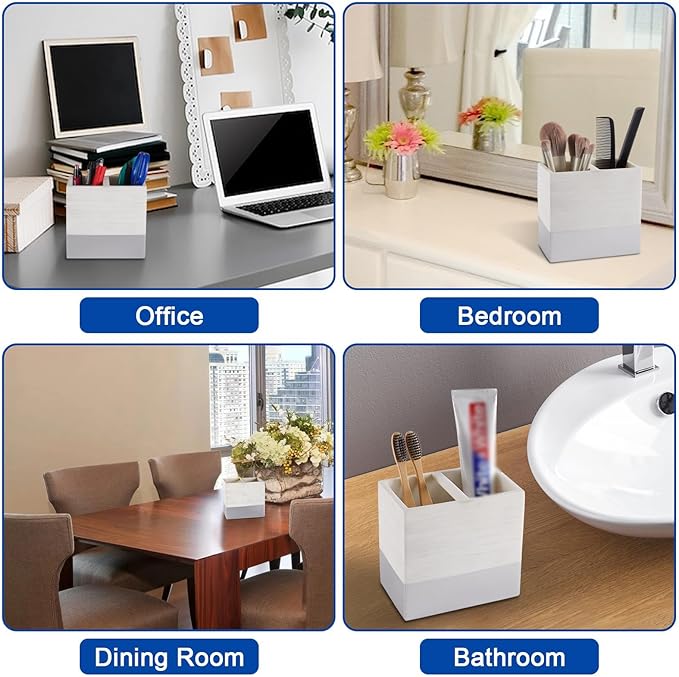 Toothbrush and Toothpaste Holder for Bathroom Countertop Organizer, Anti-Slip Electric Toothbrush Holders Vanity Caddy Storage for Family, Kids, Shower, Kitchen