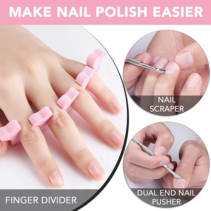 Gel Nail Polish Remover 3 Pack Professional Gel Polish Remover Non-Irritating Quick Easy,Gel Remover Tools Kit Nail File Cuticle Pusher Nail File Grit,No Need For Foil Soaking Or Wrapping
