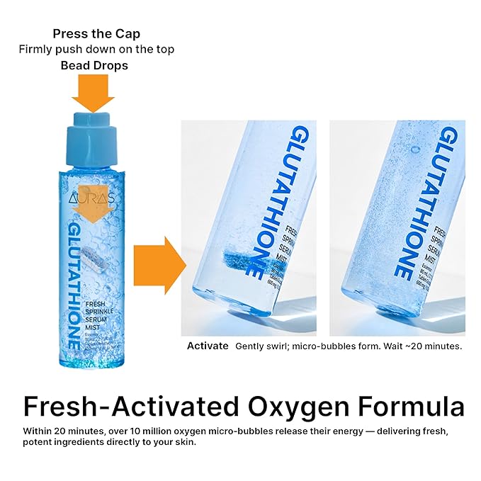 Auras Collagen Firming Mist K-Beauty | Fresh Activated Oxygen Formula Hydrating Spray Serum with Collagen Peptides, Korean Skincare Toner & Setting Mist for Dry, Aging Skin, 3.4 fl oz