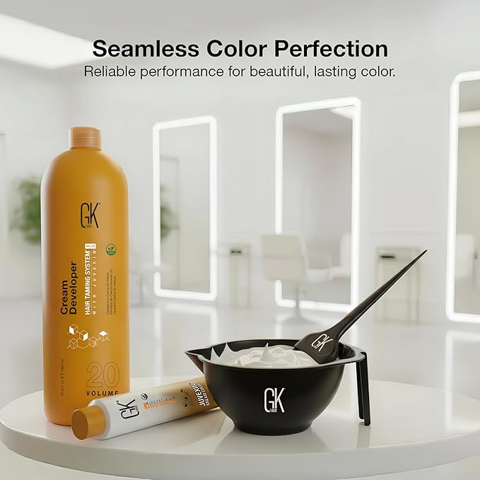 GK HAIR Vegan Professional Hair Creme 20 Volume Developer 33.8 Fl Oz for Hair Coloring Bleach - High-Performance Long Lasting Semi-Permanent Hair Color Toner Dye