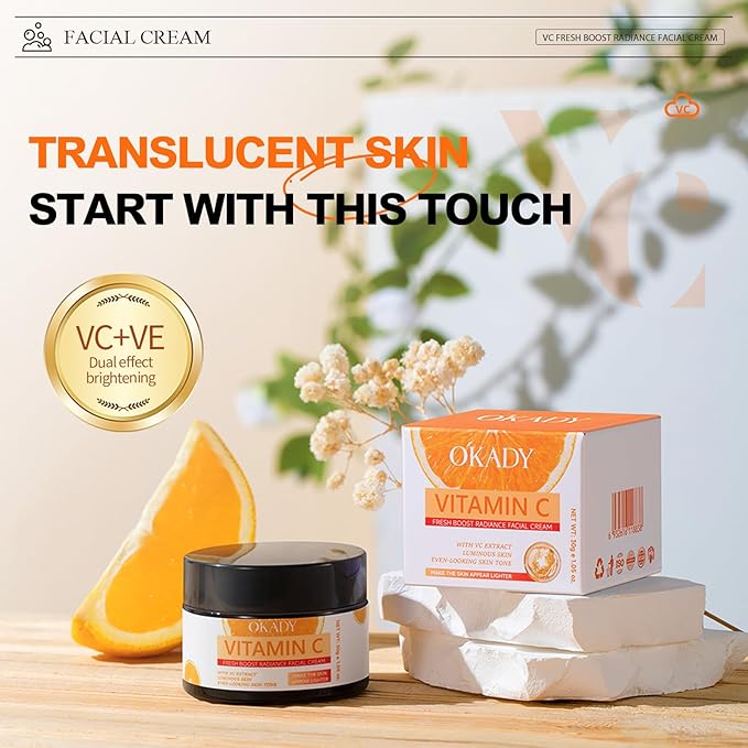 Vitamin C Face Moisturizer Cream - 1.05Oz Brightening Cream for Women,with Antioxidant Benefits,Helps Improve Skin Tone & Texture,Cruelty-Free Korean Skincare for All Skin Types