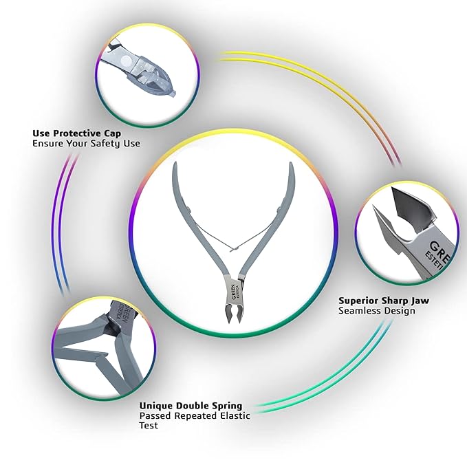 Professional Cuticle Trimmer Nail Cuticle Cutter Stainless Steel Cuticle Nippers with Sharp Blades of Cuticle Remover Clippers Manicure Tools Double Spring for Nail Care Pedicure Nail Tools (Gray)