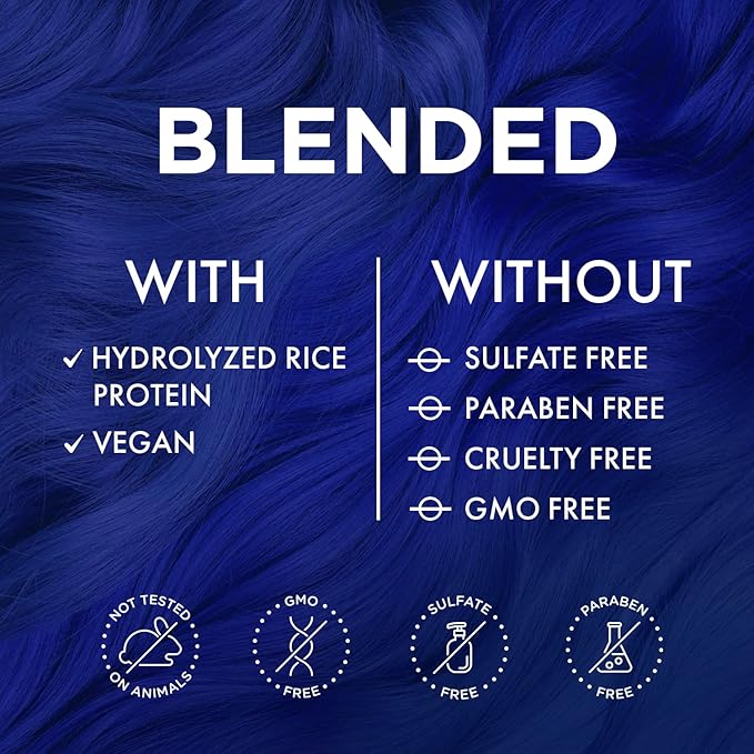 MOEHAIR Semi-Permanent Hair Color | Dark Blue Hair Dye 8 Oz | No Ammonia, Sulfate or Paraben | Vegan & Cruelty-Free | Voodoo Serenity Blue Hair Color | Gentle, Intermixable & Washable | All Hair Types