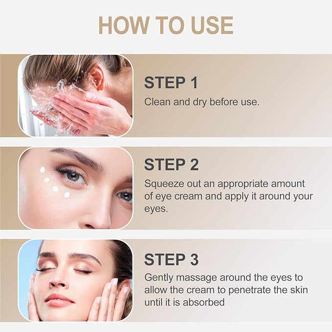 Temporary Instant eye Tightening cream, Quickly Reduces eye bags and dark circles,daily anti-aging,quickly repairs wrinkles,reduces fine lines,contains hyaluronic acid retinol-Locks in Moisture-AAA