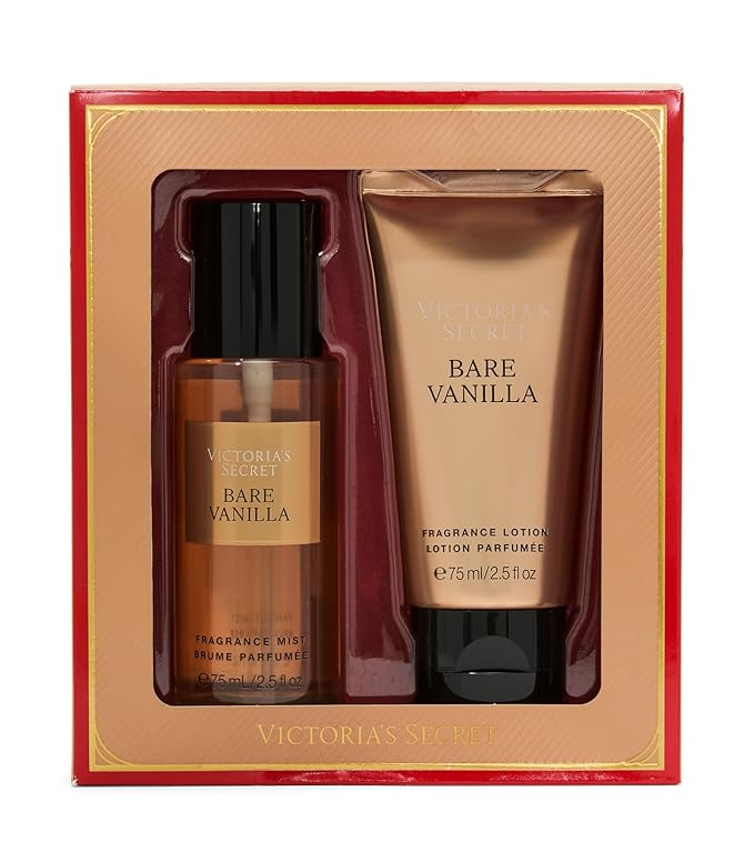 Victoria's Secret Bare Vanilla Mini Fragrance Duo Gift Set, Notes of Soft Cashmere