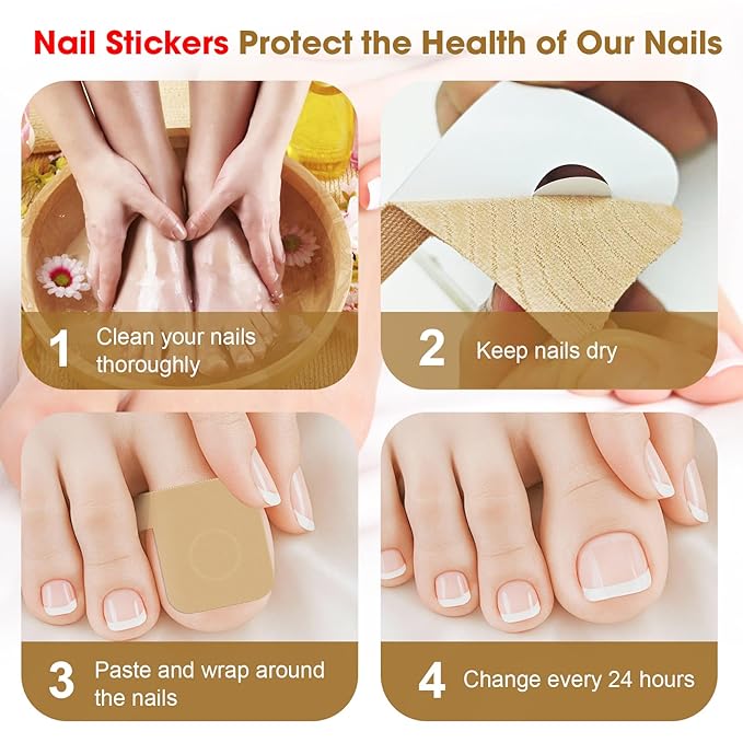 Fungal Nail Patches, Toenail Treatment Extra Strength Kit for Daily Care - Step 4 Nail Repair for Restores Damaged Nails and Appearance of Discolored