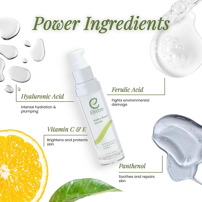 Hydro-Boost Facial Serum with hyaluronic acid and Vitamin E complex