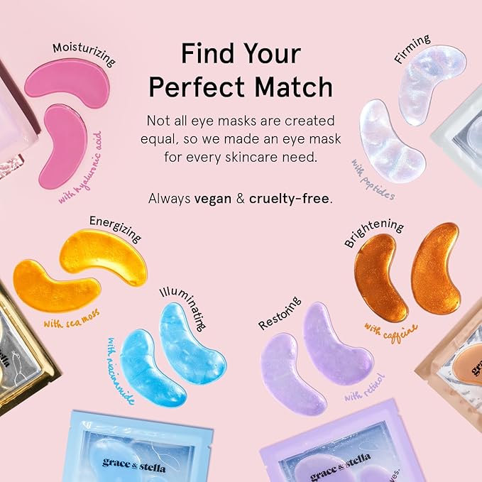 grace & stella Award Winning Under Eye Mask - Early Christmas Gift Ideas, Gifts for Women- Undereye Patches for Dark Circles, Puffiness, Wrinkles (Gold Eye Mask 48 Pairs + Hyaluronic Acid Serum 17ml)