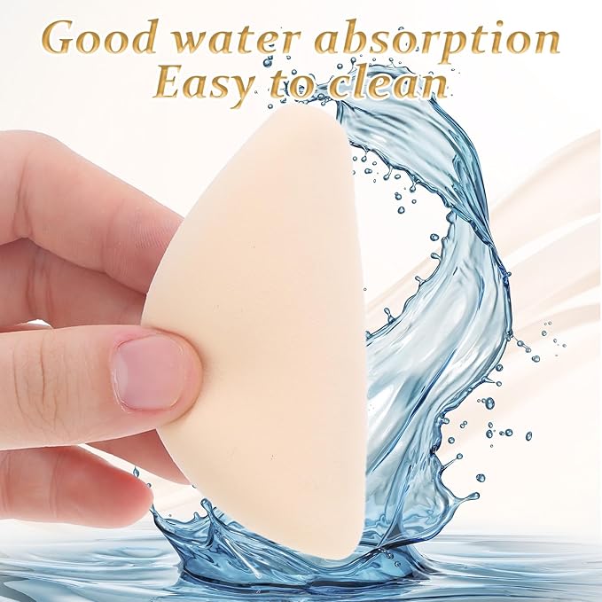 4 Pcs Makeup Sponge Makeup Flat Puffs for Foundation Concealer and Teardrop Setting Powder Beauty Blender Sponge for Liquid Foundation Cream Powder
