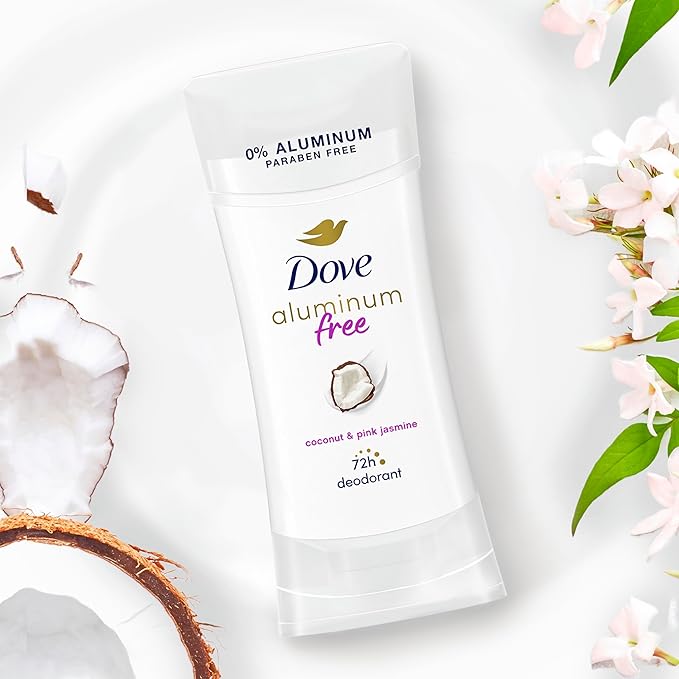 Dove Aluminum Free Deodorant for Women Coconut and Pink Jasmine 72 hour odor protection 2.6 oz