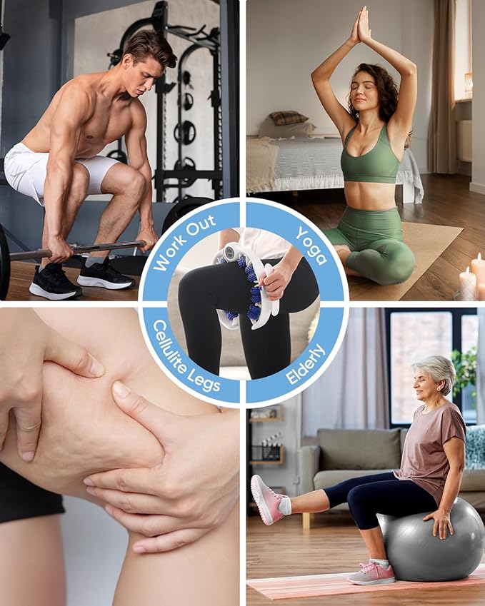 ONUEMP Cellulite Massage Tool, Lymphatic Drainage Cellulite Remover for Legs, Muscle Roller Fascia Massage - Body Sculpting, Lipedema Massagers, Celulitis Reduccion, Deep Tissue Pain Relief, Blue