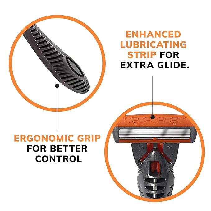 BIC Comfort 3 Refillable Three-Blade Disposable Razor for Men, Sensitive Skin Razor For a Comfortable Shave, 1 Handle and 6 Cartridges, 7 Piece Razor Set (Pack of 2)