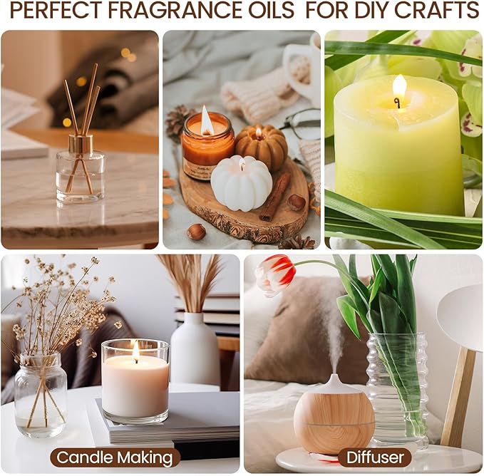 Nuanchu 30 Essential Oils Set 10ml Natural Essential Oils Aromatherapy Kit for Diffuser Humidifier Aromatherapy-Oils for Candle Bath Bombs Making