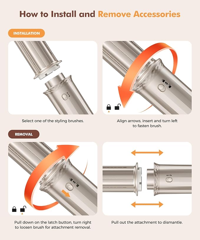 6-in-1 Hair Dryer Brush, Hair Styler with Automatic Curlers, 150,000 RPM High-Speed Negative Ionic Hair Dryer Fast Drying, Blow Dryer Brush for Curling/Volumizing/Straightening with Travel Bag, Gold