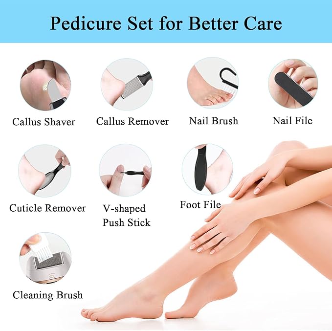 Electric Callus Remover for Feet, Long Service Time Foot Scrubber, Rechargeable Electronic Foot Files, Professional Pedicure Tools Pedicure Kit Feet Care for Crack Heel, Women Gift (White)