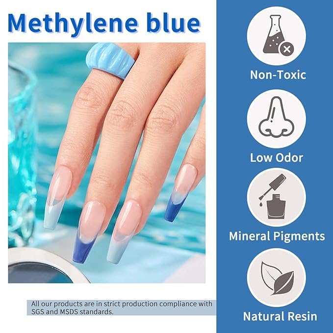 JR 9 PCS 0.5oz Nail Gel Polish Set Same Color Same bottle Ocean Blue Gel Nail Set UV LED Soak Off Polish Set Home DIY Gift Blue Set