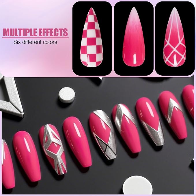 Artdone Sheer Gel Nail Polish Set Jelly UV Gel 6 Colors Translucent Milky White Pink Nude Brown Colors Nail Polish For All Seasons (Soild-Pink And Red)