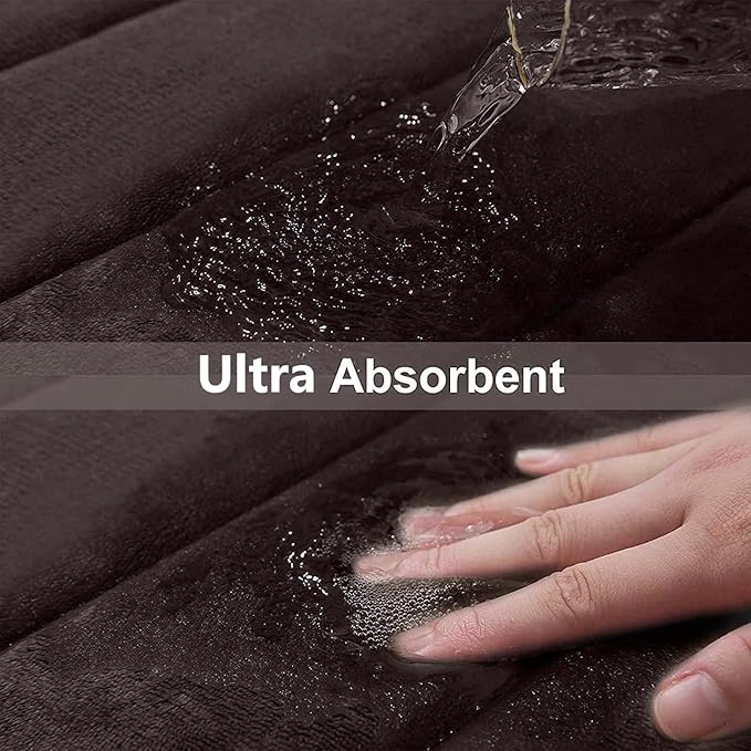 Buganda Memory Foam Bath Mat, 59" x 17", Ultra Soft and Non-Slip Bathroom Rugs, Water Absorbent and Machine Washable Bath Rug Runner for Bathroom, Shower, and Tub, Brown