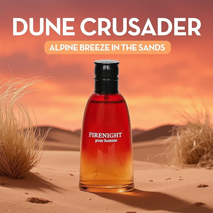 3Pack Men Cologne Fire Series Eau De Parfume Spray with Woody Floral & Fruity Scent Perfume Gift Set Day to Night Luxury Fragrances