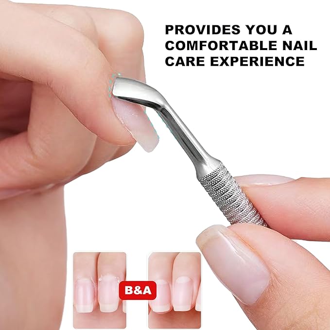 Pre-treatment Cuticle Pusher, Russian Prep Nail Pushers, Dual Ended Cuticle Remover with 100/180 Grit Sandpaper Sheets, Nail Care for Manicure Pedicure Nail Art