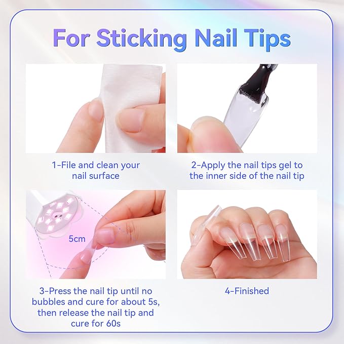 Makartt Mini UV Light for Gel Nails Polish Luminoza 30W Rechargeable LED Nail Dryer Lamp with 4 Timers & Auto Sensor, Fast Curing Goosenecks Lamp for Home DIY Manicure, Black & White